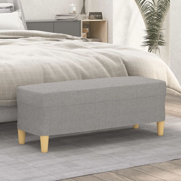 vidaXL Lavička bledosivá 100x35x41 cm látka