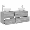 vidaXL Set kabinetov do kúpeľne 3 ks Sivý Sonoma 49,5 x 35 x 63 cm