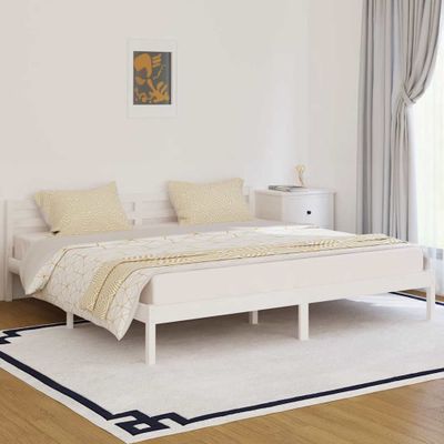 vidaXL Rám postele masívna borovica 200x200 cm biely