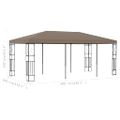 vidaXL Altánok 6x3 m, sivohnedý, látka