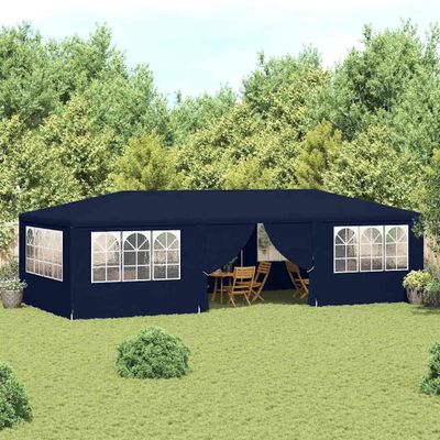 vidaXL Profesionálny párty stan+bočné steny 4x9 m, modrý 90 g/m²