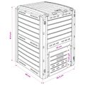 vidaXL Záhradný kompostér Čierna 59,5 x 60 x 81,5 cm 280 l 100% PP