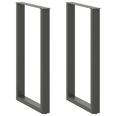 vidaXL Nohy barového stola v tvare U, 2 ks, antracitové, 60 x (100-101) cm, oceľ