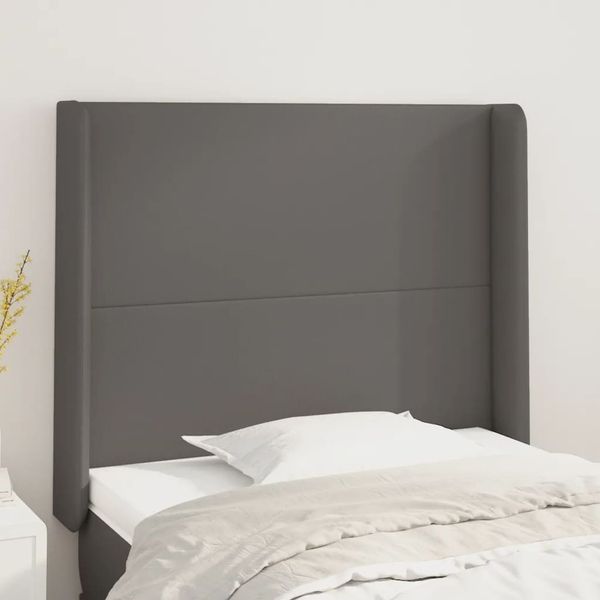vidaXL Čelo postele so záhybmi sivý 93x16x118/128 cm umelá koža