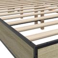 vidaXL Posteľný rám dub sonoma 140x190 cm kompozitné drevo a kov
