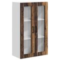 vidaXL Nástenný sklenený kabinet LUCCA Staré drevo 60 x 31 x 100 cm
