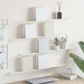vidaXL Závesná polica 4 ks Biely 80 x 9 x 2,5 cm Oceľ