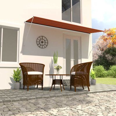 vidaXL Zaťahovacia markíza 400x150 cm oranžová a hnedá