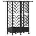 vidaXL Vyvýšený záhon s mriežkou a strechou Čierna 124 x 40 x 127 cm
