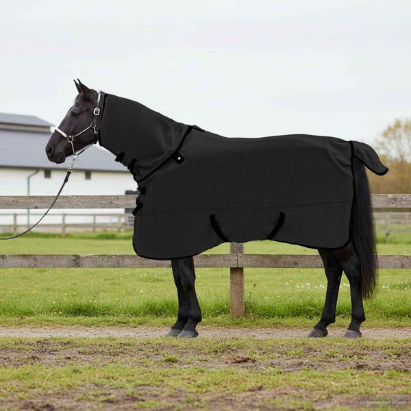 vidaXL Plášť pre kone Čierna 145 cm Polyester