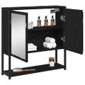 vidaXL Zrkadlová skrinka Čierny dub 60 x 16 x 60 cm Kompozitné drevo