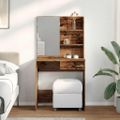 vidaXL toaletný stolík so zrkadlom Old Wood 74,5x40x141 cm