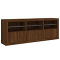 vidaXL Komoda s LED svetlami hnedý dub 181,5x37x67 cm