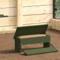 vidaXL Krmítko s pedálom pre kura Olivovo zelená 48,5 x 39,5 x 19 cm