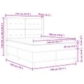 vidaXL Posteľ s pružinovým rámom Tmavo šedá 140 x 190 cm Zamat