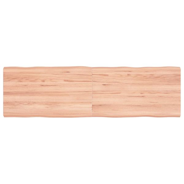 vidaXL Stolová doska svetlohnedá 140x40x(2-4)cm ošetrený masív hrany