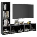 vidaXL TV skrinky 2 ks lesklé sivé 142,5x35x36,5 cm drevotrieska