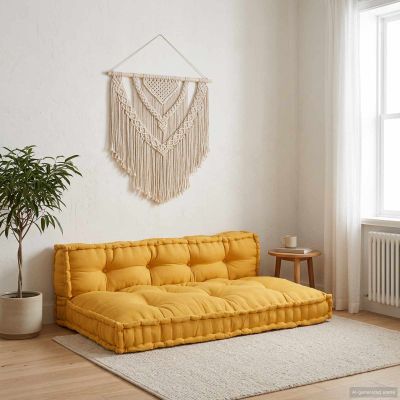 vidaXL Vankúš na paletový gauč 2 pcs Žltá 120 x 80 x 38 cm Látka
