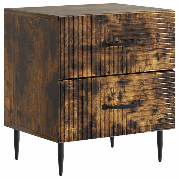 vidaXL Nočný stolík Dymový dub 43 x 34,5 x 47,5 cm Kompozitné drevo