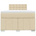 vidaXL Boxspring posteľ s matracom krémová 120x190 cm látka