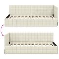 vidaXL Rohový rám postele s čelnou doskou Krémová 90 cm x 200 cm Zamat