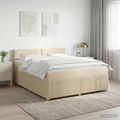 vidaXL Posteľ boxspring s matracom Krémová 140 x 200 cm Látka