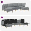 vidaXL Modulárny pohovkový set s úložným priestorom 6 pcs Svetlosivá