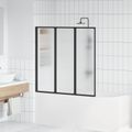 vidaXL Sprchová zástena Čierny 120 x 2 x 117 cm Hliník a PP