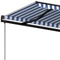 vidaXL Automatická zaťahovacia markíza 450x300 cm modro-biela