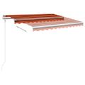 vidaXL Ručne zaťahovacia markíza s LED 3,5x2,5 m oranžovo-hnedá