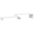 vidaXL Stojan na monitor biely (52-101)x22x14 cm masívna borovica