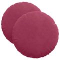 vidaXL Vankúše na sedenie 2 pcs Víno červené Ø 40 x 13 cm Zamat