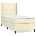vidaXL Boxspring posteľ s matracom krémová 100x200 cm umelá koža