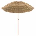 vidaXL Plážový slnečník 205 x 205 x 210 cm Polyester a oceľ Prírodná