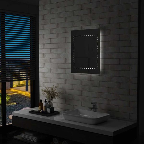 vidaXL Kúpeľňové nástenné zrkadlo s LED osvetlením 50x60 cm