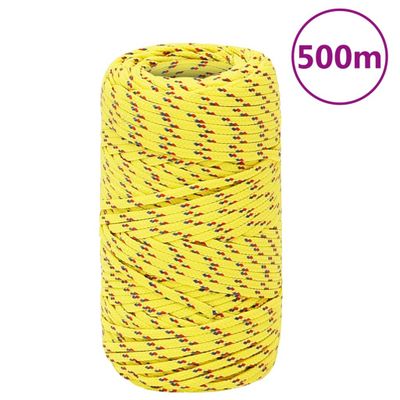 vidaXL Lodné lano žlté 2 mm 500 m polypropylén