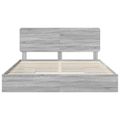 vidaXL Úložná posteľ Sivý Sonoma 200 x 200 cm Kompozitné drevo