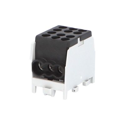 Svorkovnica rozbočovacia HLAK 25 1/4 M2, 100A, 1pól., AL/CU, IP20, čierna, na DIN /2080172