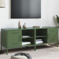 vidaXL TV skrinky 2 ks olivovo-zelené 68x39x50,5 cm oceľ
