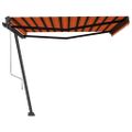 vidaXL Samostatne stojaca ručná markíza 450x350 cm oranžovo-hnedá