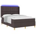 vidaXL Posteľ s pružinovým rámom Hnedá 140 x 190 cm látka