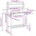 vidaXL Stôl na presádzanie s umývadlom sivý 147,5x44x139,5 cm jedľa