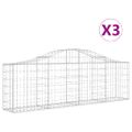 vidaXL Oblúkový gabionový kôš 3 ks 200x30x60/80 cm pozinkované železo