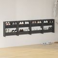 vidaXL Nástenné skrinky na topánky 4 ks, lesklé sivé 60x18x60 cm