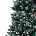 vidaXL Zasnežený umelý vianočný stromček s borovicovými šiškami 210 cm