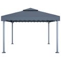 vidaXL Altánok s LED reťazou 400x300 cm, antracitový, hliník