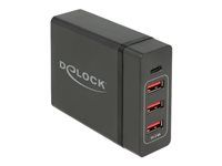 Sieťový adaptér - AC 100-240 V - 60 Watt - výstupné konektory: 4 - čierna