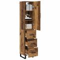 vidaXL Highboard Staré drevo 34,5 x 34 x 180 cm Kompozitné drevo