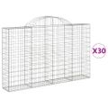 vidaXL Oblúkové gabionové koše 30 ks 200x30x120/140 cm pozink. železo