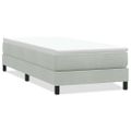 vidaXL Posteľný rám boxsping bez matracom bledosivý 90x220 cm zamat
